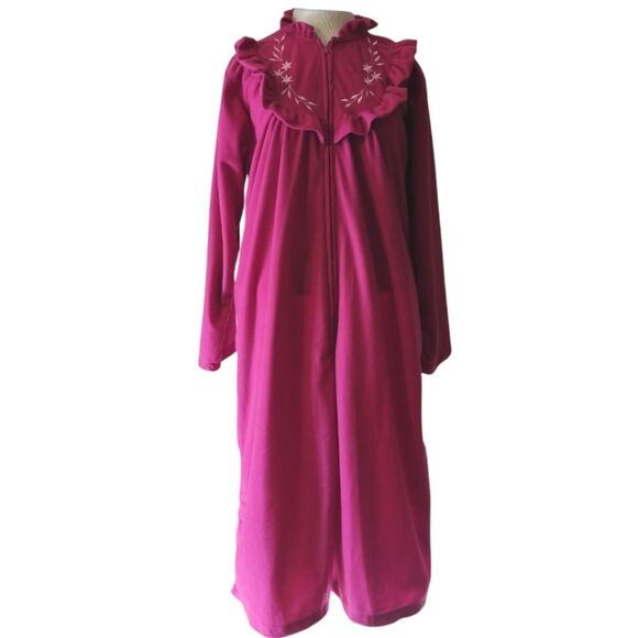 NWT Vintage 80's Moon Dance Ruffle Housecoat Nightgown Robe Size Large - Picture 8 of 8